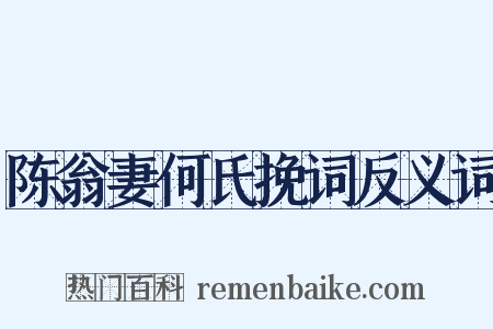 陈翁妻何氏挽词反义词是什么意思的图片